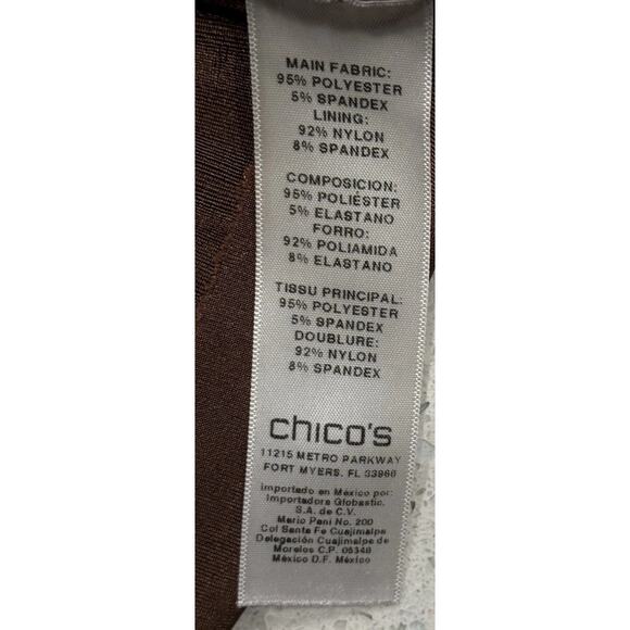 Chicos Travelers Sz 2 Large Women’s Top Bronze Copper Tiered Wrinkle Free Comfy - Picture 6 of 7